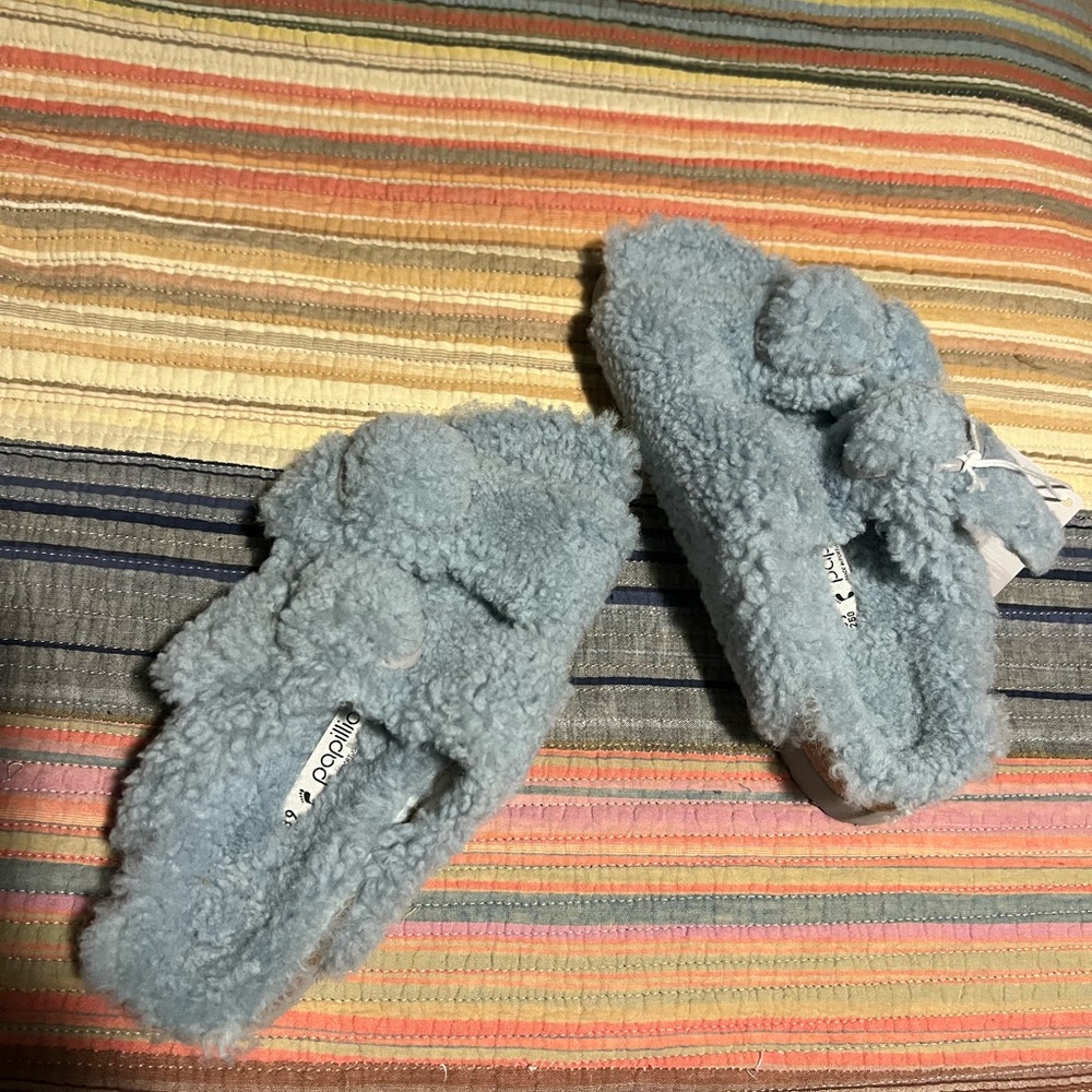 Papillio Fuzzy Blue Sandals
